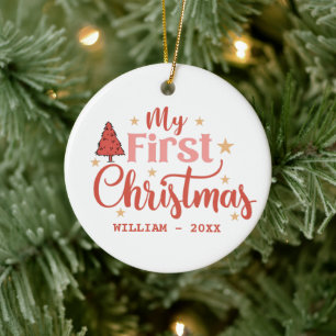 Décoration En Céramique Mon premier bébé de Noël 1er Noël nom personnalisé