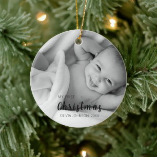 Décoration En Céramique Mon premier bébé photo de Noël