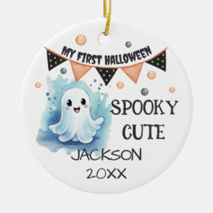 Décoration En Céramique Mon premier Halloween - Joli Fantôme Personnalisab