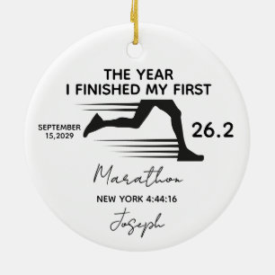 Décoration En Céramique Mon premier marathon 26,2 Nom et année personnalis