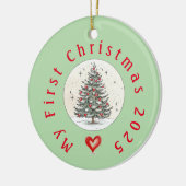 Décoration En Céramique Mon premier Noël 2024, Cadeau Unisex bébé, personn (Gauche)