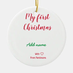Décoration En Céramique Mon premier Noël ajouter nom de famille nom de fam