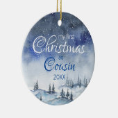 Décoration En Céramique Mon premier Noël en Aquarelle Cousin hiver (Droite)