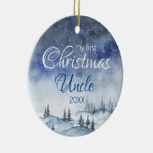 Décoration En Céramique Mon premier Noël en Aquarelle Oncle Bleu hiver (Droite)