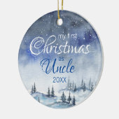 Décoration En Céramique Mon premier Noël en Aquarelle Oncle Bleu hiver (Gauche)