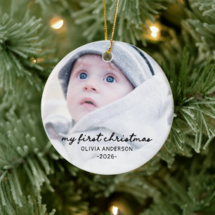 Décoration En Céramique Mon premier Noël Photo de bébé mignonne et fantais