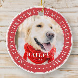 Décoration En Céramique Mon premier Noël pour toujours Accueil Moderne Pho<br><div class="desc">Ce design simple et classique est composé de typographie serif et d'ajouter une photo personnalisée. "Mon premier Noël dans ma maison à jamais" encercle la photo personnalisée.</div>