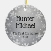Décoration En Céramique Mon premier Noël, Silver Photo Keepsaké (Devant)