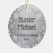 Décoration En Céramique Mon premier Noël, Silver Photo Keepsaké (Gauche)