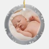 Décoration En Céramique Mon premier Noël, Silver Photo Keepsaké (Dos)
