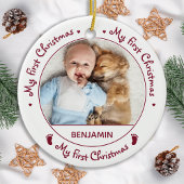 Décoration En Céramique Mon premier Noël simple mignonne photo bébé