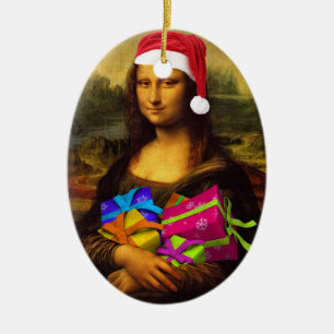 Décoration En Céramique Mona Lisa Dans L'Humeur De Noël
