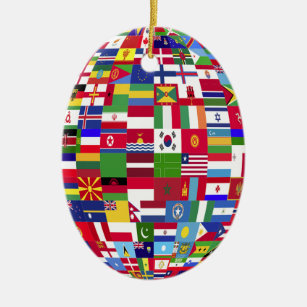 Décoration En Céramique Monde des drapeaux