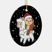 Décoration En Céramique Monkey Lama Noël Neige hiver Animaux en céramique (Droite)