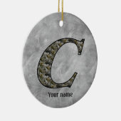 Décoration En Céramique Monogram Initial C Hydrangea Flowers Personalized (Droite)