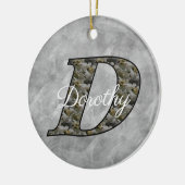 Décoration En Céramique Monogram Initial D Hydrangea Flowers Personalized (Gauche)