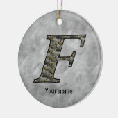 Décoration En Céramique Monogram Initial F Hydrangea Flowers Personalized (Gauche)