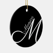Décoration En Céramique MONOGRAM + NOM - noir moderne (Droite)