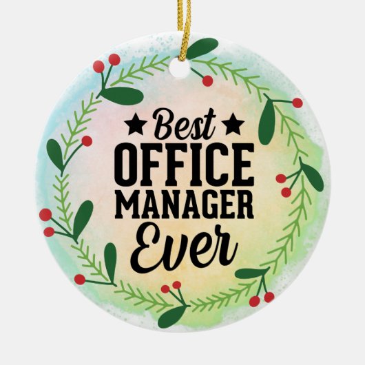 Décoration En Céramique Monogram World's Best Office Manager (Devant)