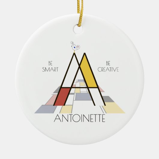 Décoration En Céramique Monogramme Art Moderne. Lettre A (Devant)