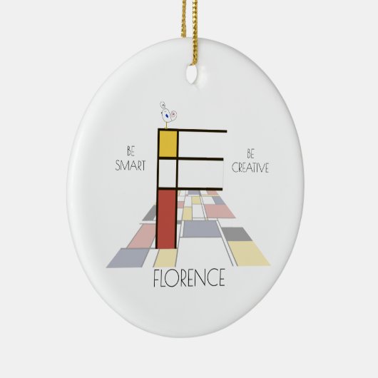 Décoration En Céramique Monogramme Art Moderne. Lettre F (Droite)