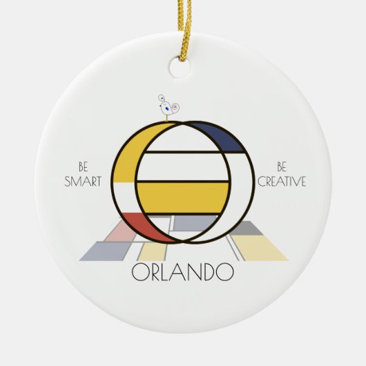 Décoration En Céramique Monogramme Art Moderne. Lettre O (Devant)