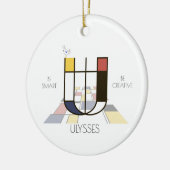 Décoration En Céramique Monogramme Art Moderne. Lettre U (Gauche)