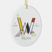 Décoration En Céramique Monogramme Art Moderne. Lettre W (Droite)