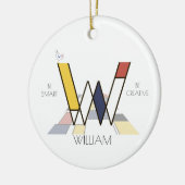 Décoration En Céramique Monogramme Art Moderne. Lettre W (Gauche)