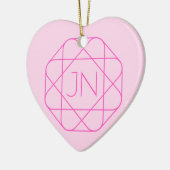 Décoration En Céramique Monogramme cool, Style de logo de hanche | Rose & (Gauche)