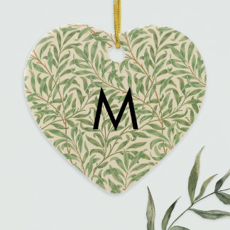 Décoration En Céramique Monogramme de branche de saule à motif de William