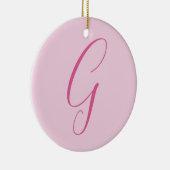 Décoration En Céramique Monogramme de lettre initiale rose clair chic uni (Droite)