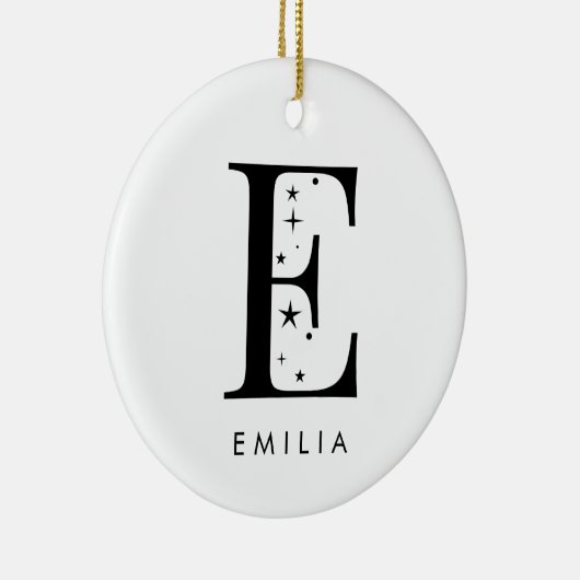 Décoration En Céramique Monogramme E Nom céleste (Droite)