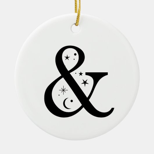 Décoration En Céramique Monogramme et esperluette céleste (Devant)