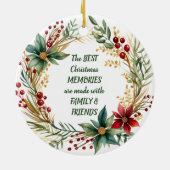 Décoration En Céramique Monogramme Famille Souvenirs Noël Couronne (Dos)