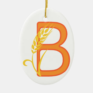 Décoration En Céramique monogramme floral B lettre majuscule