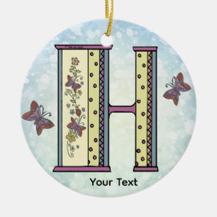 Décoration En Céramique Monogramme floral H