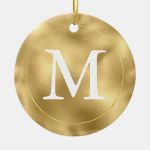 Décoration En Céramique Monogramme Glam Or