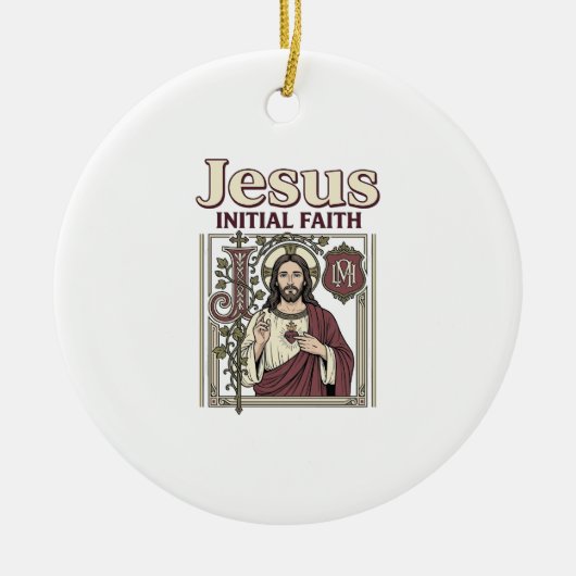 Décoration En Céramique Monogramme initial de Jésus Foi Monogramme initial (Devant)