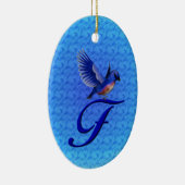 Décoration En Céramique Monogramme Initial F Bluebird  (Droite)