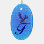 Décoration En Céramique Monogramme Initial F Bluebird  (Gauche)