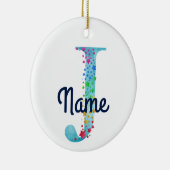 Décoration En Céramique Monogramme initial J Rainbow Star (Droite)