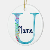 Décoration En Céramique Monogramme initial U Rainbow Star (Gauche)