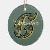 Décoration En Céramique Monogramme Initiale C Fleurs Personnalisé  (Gauche)
