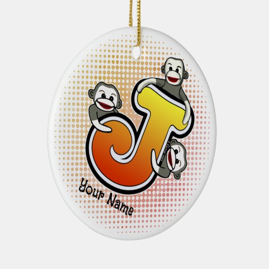 Décoration En Céramique Monogramme J Sock Monkey (Droite)