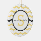 Décoration En Céramique Monogramme jaune de Chevron (Droite)