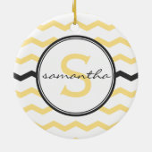 Décoration En Céramique Monogramme jaune de Chevron (Dos)