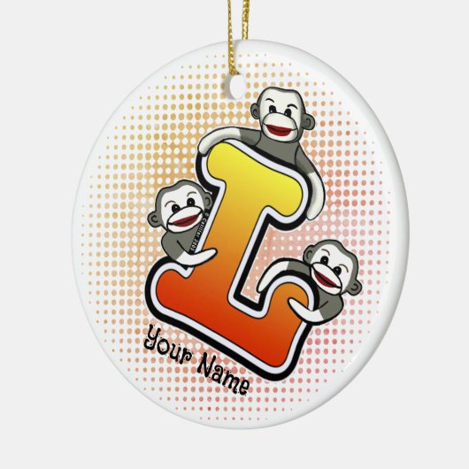 Décoration En Céramique Monogramme L Sock Monkey (Gauche)