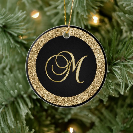 Décoration En Céramique Monogramme M en or (Arbre)