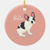 Décoration En Céramique Monogramme.Mignonne Chien-taureau français. (Dos)